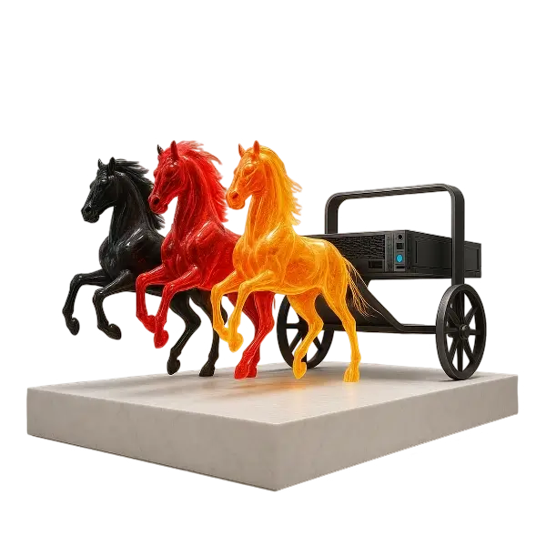 تصویر مفهومی ارابه دیجیتال آلمان برای خرید هاست حرفه‌ای و پر سرعت