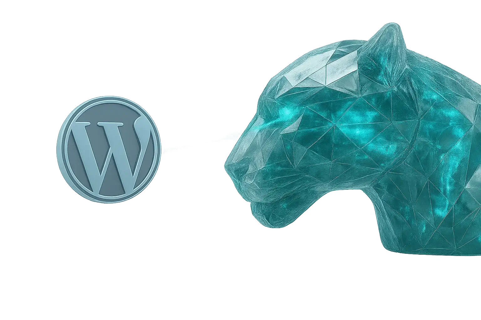 تصویر هدر هاست وردپرس پرسرعت با نماد جگوار کریستالی که بر روی عملکرد و سرعت سایت وردپرسی تمرکز دارد.