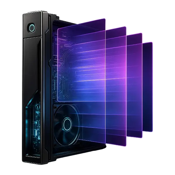 تصویر سه‌بعدی سرور با منابع تضمین شده